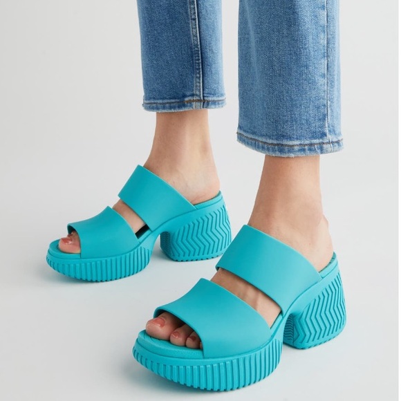 NIB SOREL Ona Streetworks Platform Slide Sandal, Miami/Sea Salt, Women’s 9 - Picture 1 of 8